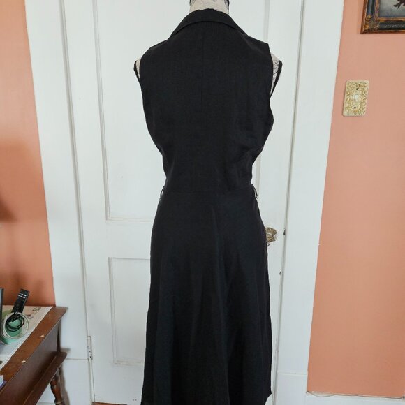Jones NY Linen Collar Dress S-4 - Picture 7 of 8
